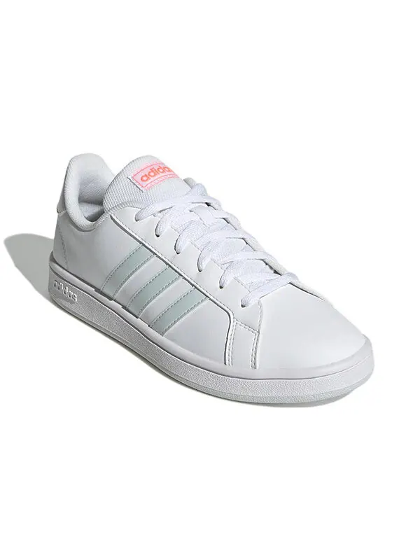 Кроссовки (WMNS) Adidas Neo Grand Court Base Tennis Shoes 'Gym White' — изображение 3 из 4, белый/белый/розовый