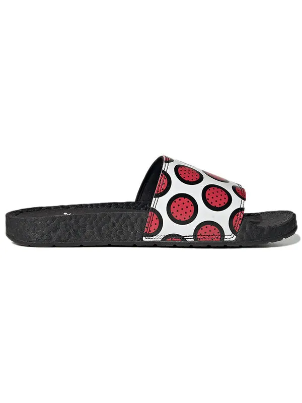 Тапочки adilette boost slide 'pop art' Adidas — изображение 3 из 4, белый/красный