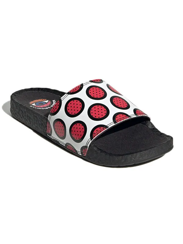 Тапочки adilette boost slide 'pop art' Adidas — изображение 4 из 4, белый/красный