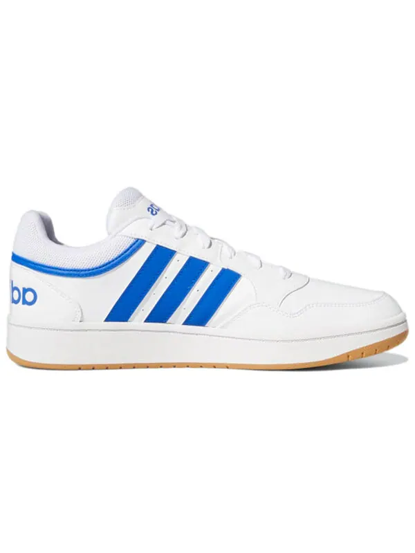 Кроссовки hoops 3.0 низкие классические винтажные туфли Adidas — изображение 2 из 4, белый/синий