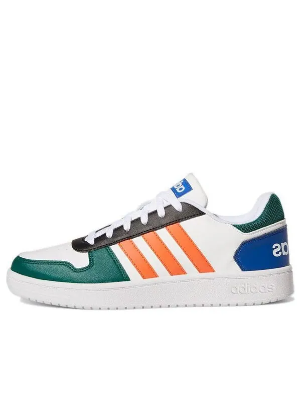 Кроссовки neo hoops 2.0 Adidas — изображение 1 из 4, белый/зеленый/оранжевый