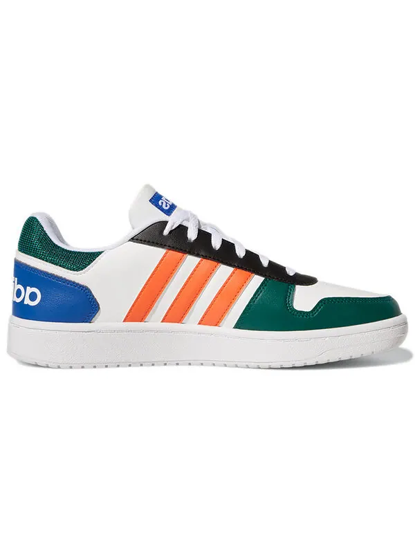 Кроссовки neo hoops 2.0 Adidas — изображение 2 из 4, белый/зеленый/оранжевый