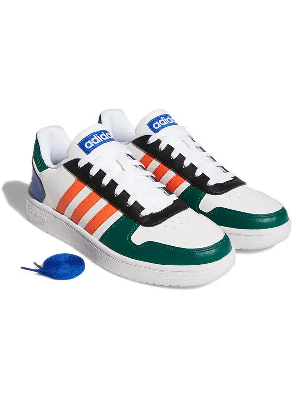 Кроссовки neo hoops 2.0 Adidas — изображение 4 из 4, белый/зеленый/оранжевый