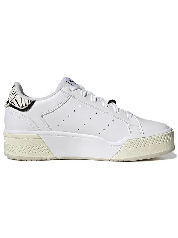 Кроссовки оригинальные Court Tourino Bold Shoes Adidas — изображение 2 из 4, белый/белый/черный