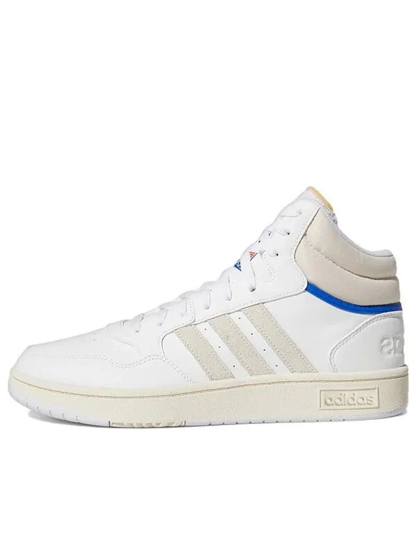 Кроссовки hoops 3.0 средние Adidas — изображение 1 из 4, белый/белый/черный
