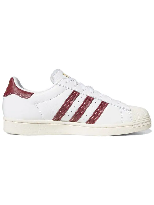 Кроссовки мужские Adidas Superstar с контрастными полосками — изображение 2 из 4, белый/красный