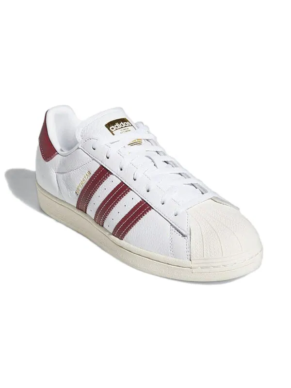 Кроссовки мужские Adidas Superstar с контрастными полосками — изображение 3 из 4, белый/красный