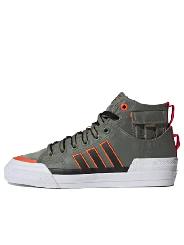 Кроссовки оригинальные nizza hi dl Adidas — изображение 1 из 4, зеленый/белый/оранжевый