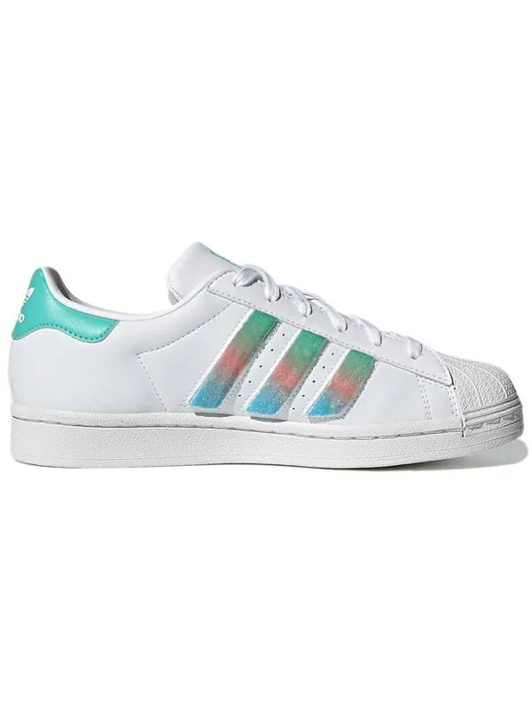 Кроссовки originals superstar for white/green/blue Adidas — изображение 2 из 4, белый/зеленый/синий