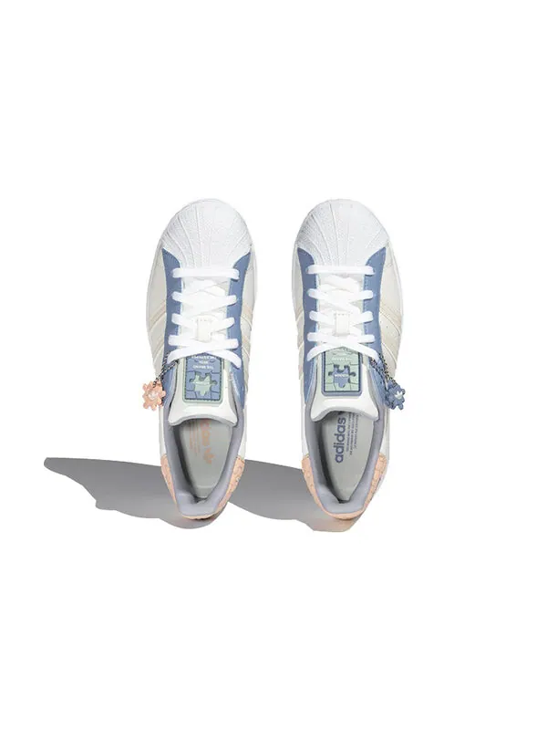 Кроссовки суперзвезда Adidas — изображение 3 из 4, белый/синий/розовый