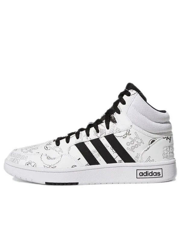 Кроссовки neo hoops 3.0 mid Adidas — изображение 1 из 4, белый/черный
