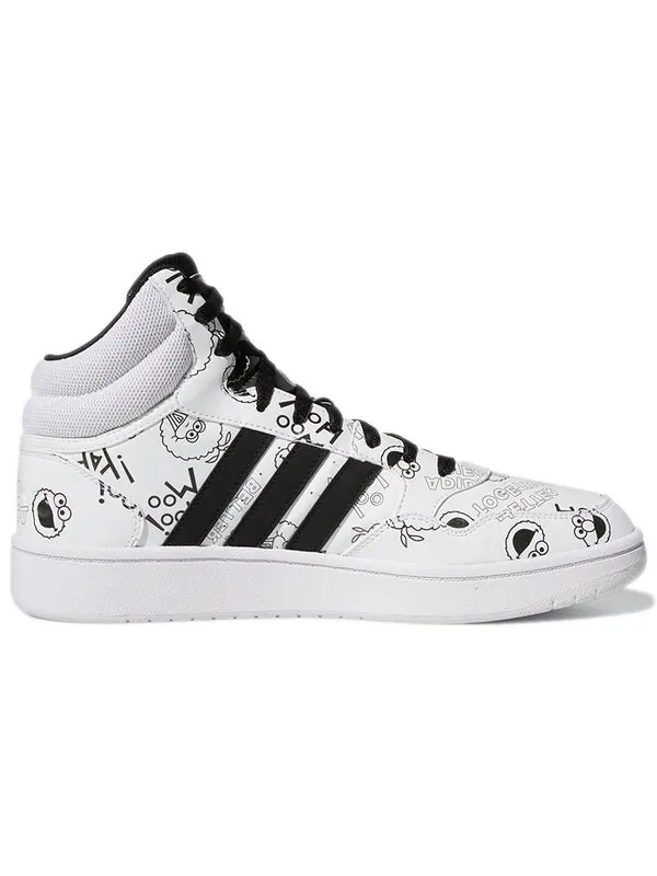 Кроссовки neo hoops 3.0 mid Adidas — изображение 2 из 4, белый/черный