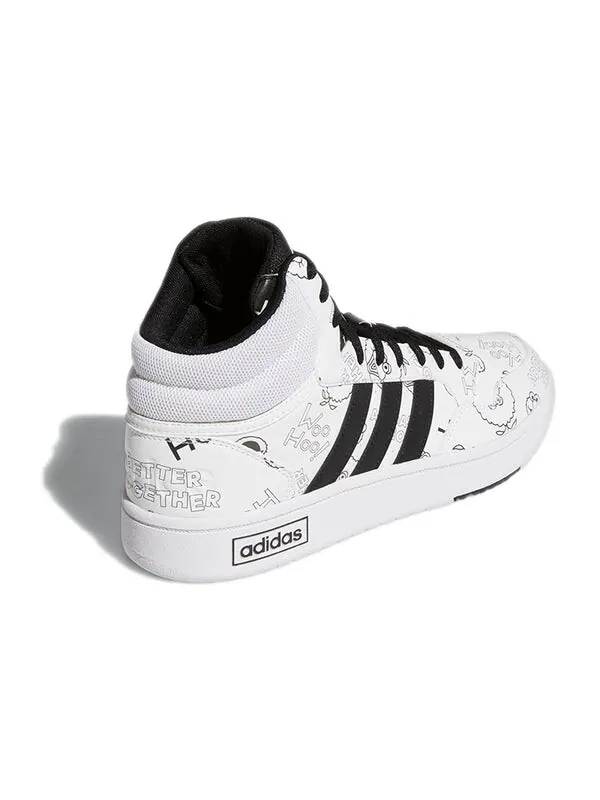 Кроссовки neo hoops 3.0 mid Adidas — изображение 4 из 4, белый/черный