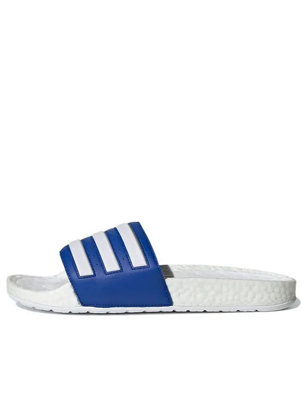 Тапочки adilette boost slide 'white royal blue' Adidas — изображение 1 из 4, синий/белый