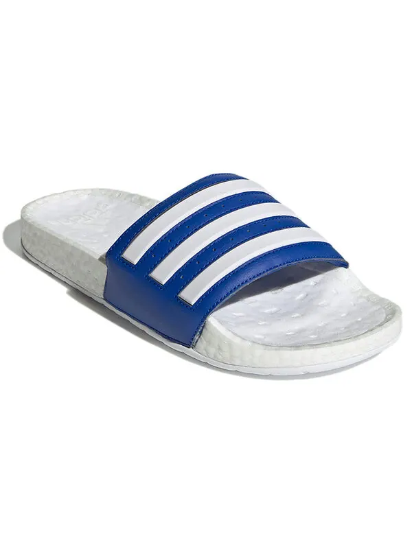 Тапочки adilette boost slide 'white royal blue' Adidas — изображение 3 из 4, синий/белый