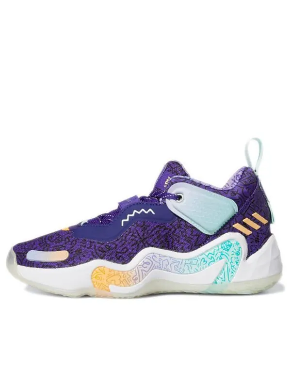 Кроссовки дон проблема №3 большие дети Adidas — изображение 1 из 4, фиолетовый/синий