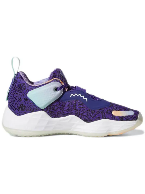 Кроссовки дон проблема №3 большие дети Adidas — изображение 2 из 4, фиолетовый/синий