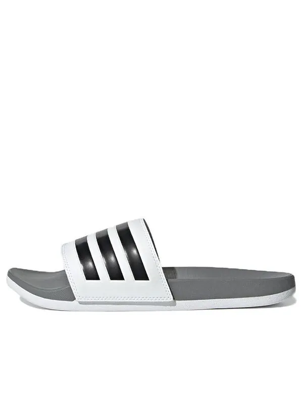 Тапочки adilette comfort slide 'white grey' Adidas — изображение 1 из 4, белый/черный