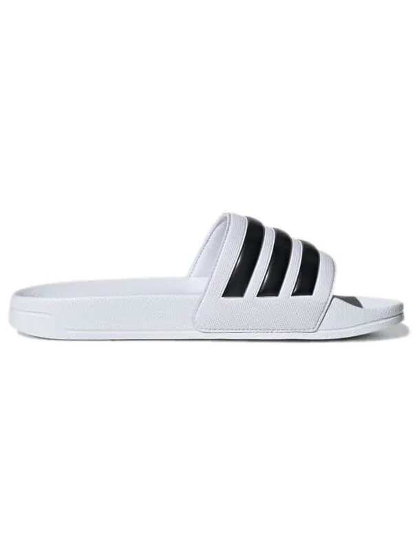 Тапочки adilette shower slide 'white black' Adidas — изображение 3 из 4, белый/черный