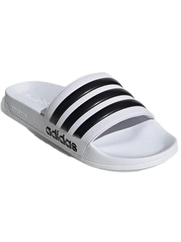 Тапочки adilette shower slide 'white black' Adidas — изображение 4 из 4, белый/черный