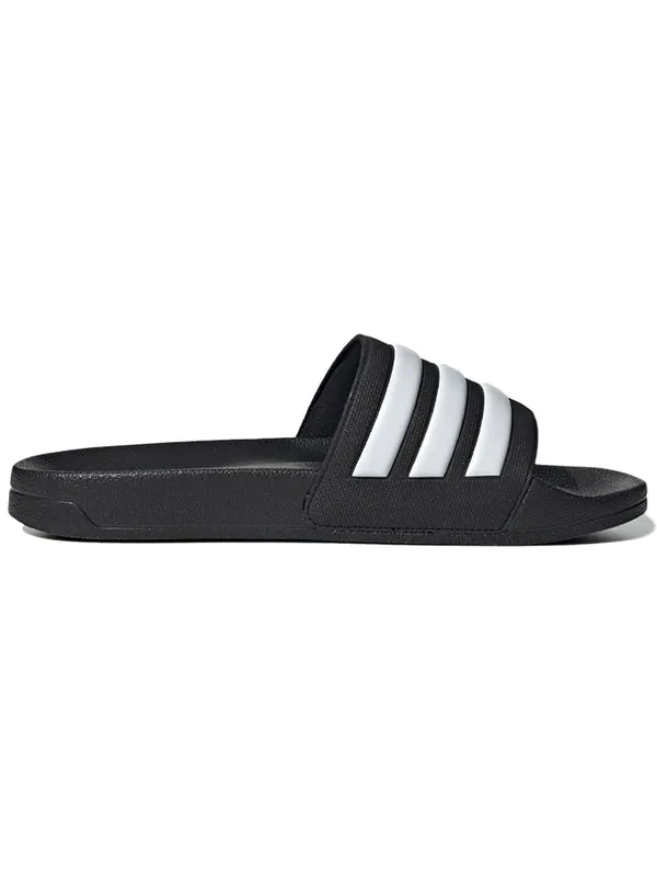 Тапочки adilette shower slide 'black white' Adidas — изображение 2 из 4, черный