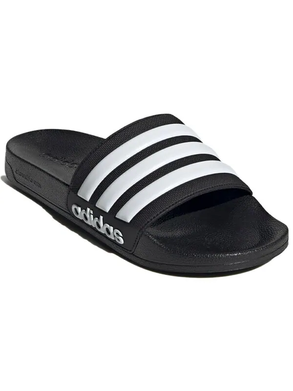 Тапочки adilette shower slide 'black white' Adidas — изображение 3 из 4, черный
