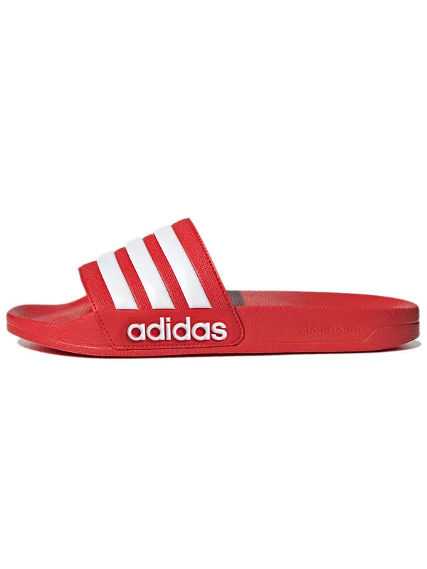 Тапочки adilette shower slide 'vivid red' Adidas — изображение 2 из 4, красный