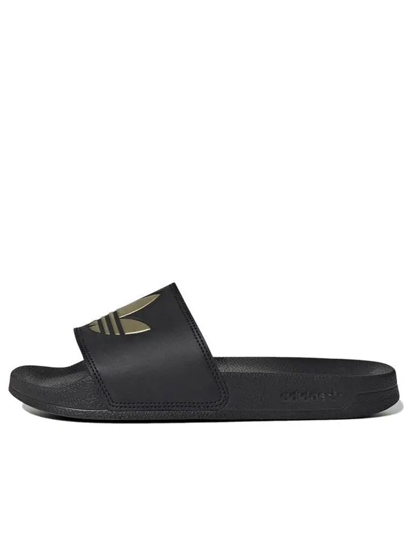 Тапочки adilette lite slide 'black matte gold' Adidas