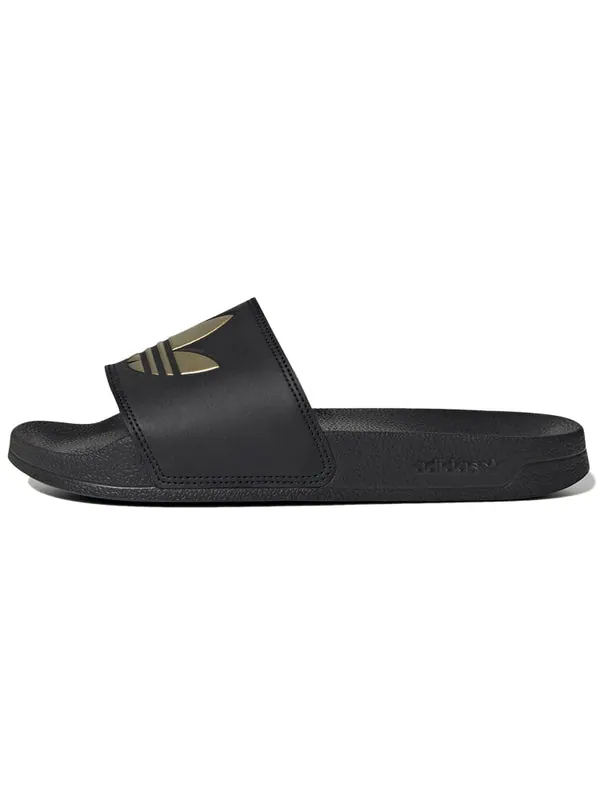 Тапочки adilette lite slide 'black matte gold' Adidas — изображение 2 из 4, черный