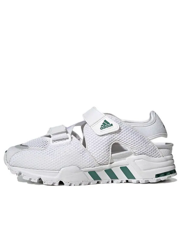 Сандалии eqt93 низкие повседневные спортивные сандалии унисекс Adidas — изображение 1 из 4, белый/зеленый