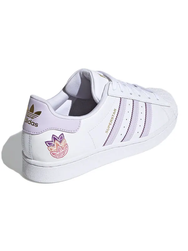 Кроссовки суперзвезда Adidas — изображение 4 из 4, белый/фиолетовый/розовый