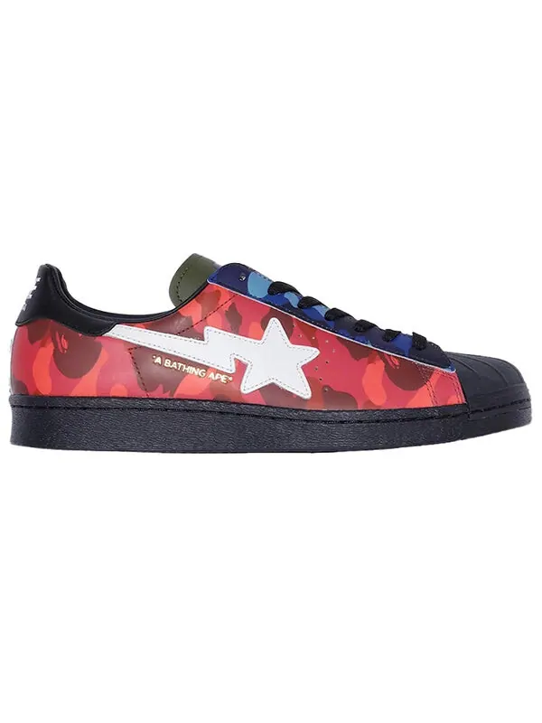 Кроссовки xa bathing ape superstar Adidas — изображение 2 из 4, черный/синий/красный