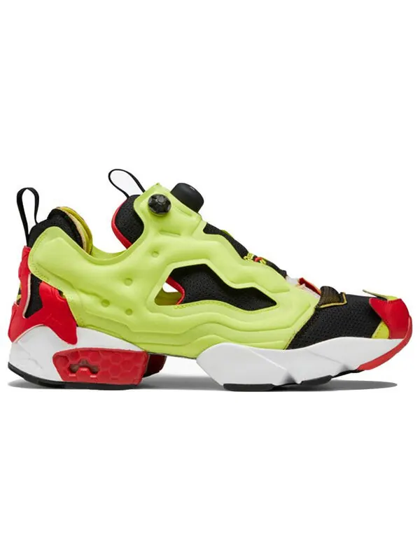 Кроссовки maison margiela x instapump fury 'memory of - citron' Reebok — изображение 2 из 4, зеленый/красный/черный
