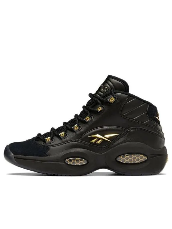 Кроссовки question mid lux 'black gold' Reebok — изображение 1 из 4, черный/золотистый