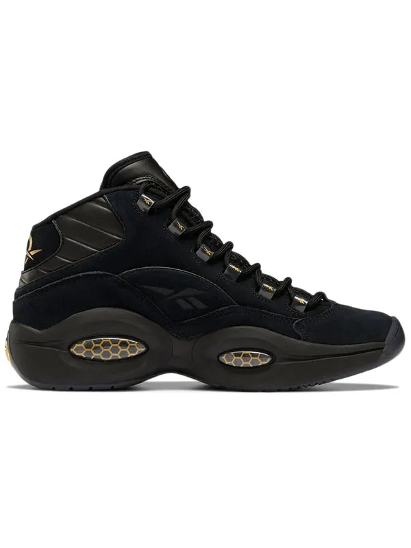 Кроссовки question mid lux 'black gold' Reebok — изображение 2 из 4, черный/золотистый