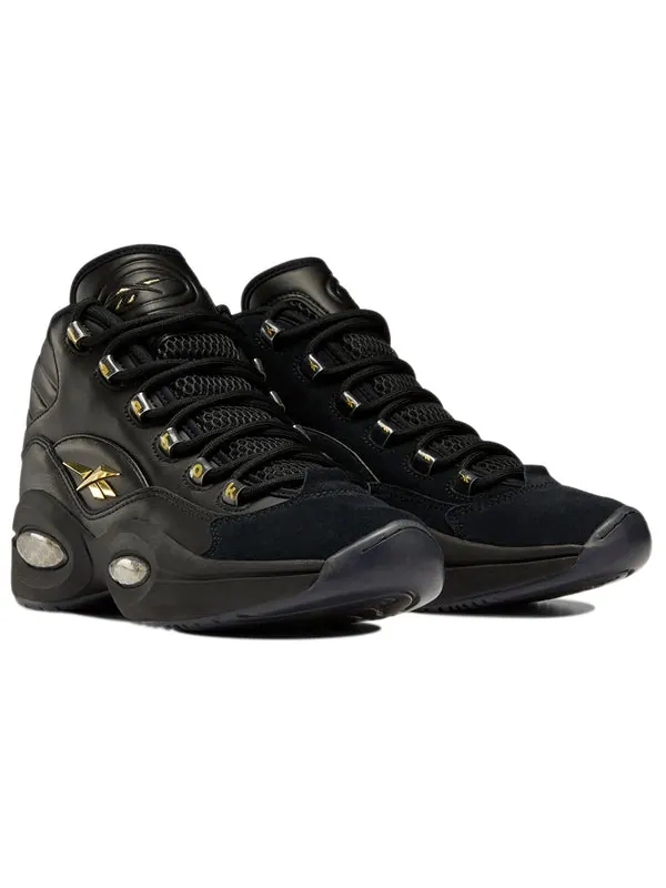 Кроссовки question mid lux 'black gold' Reebok — изображение 3 из 4, черный/золотистый