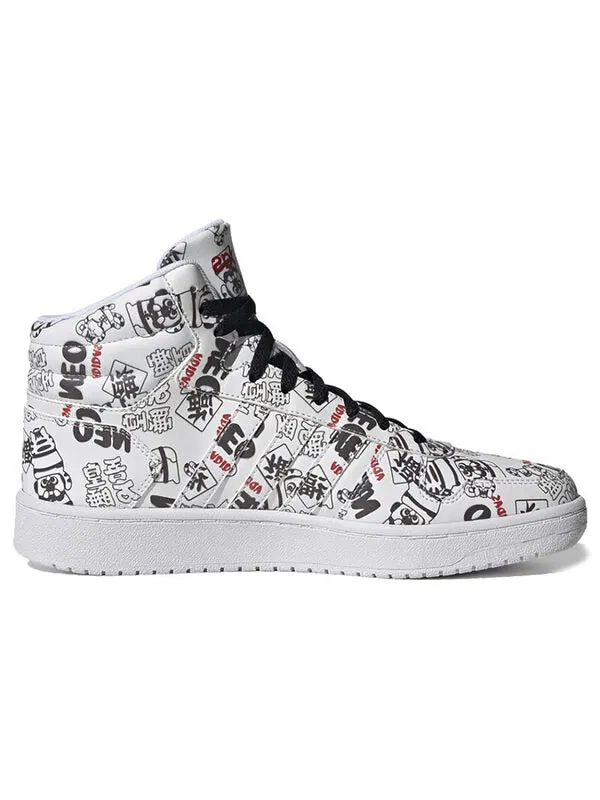 Кроссовки neo hoops 2.0 средние Adidas — изображение 2 из 4, белый/черный/красный