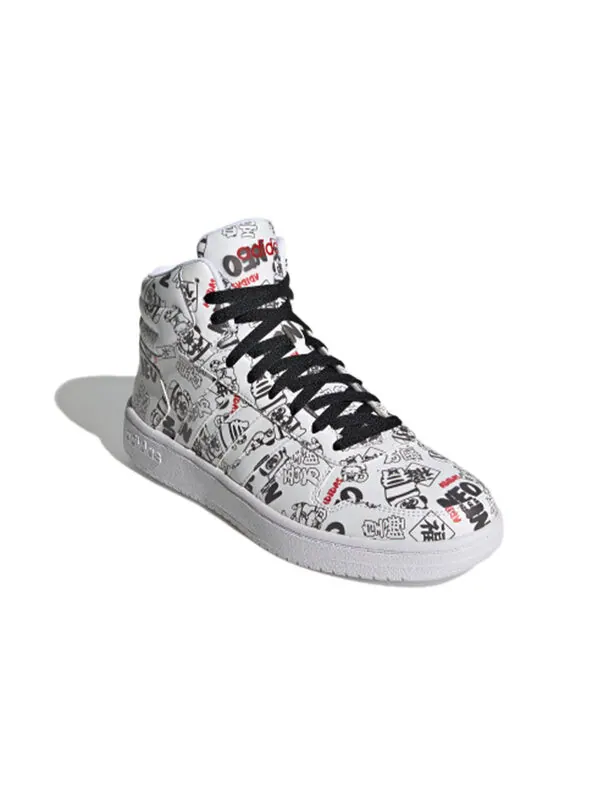 Кроссовки neo hoops 2.0 средние Adidas — изображение 3 из 4, белый/черный/красный