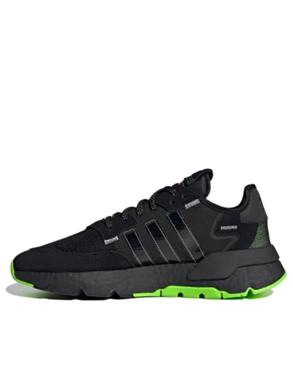 Кроссовки оригинальные nite jogger Adidas — изображение 1 из 4, черный/зеленый