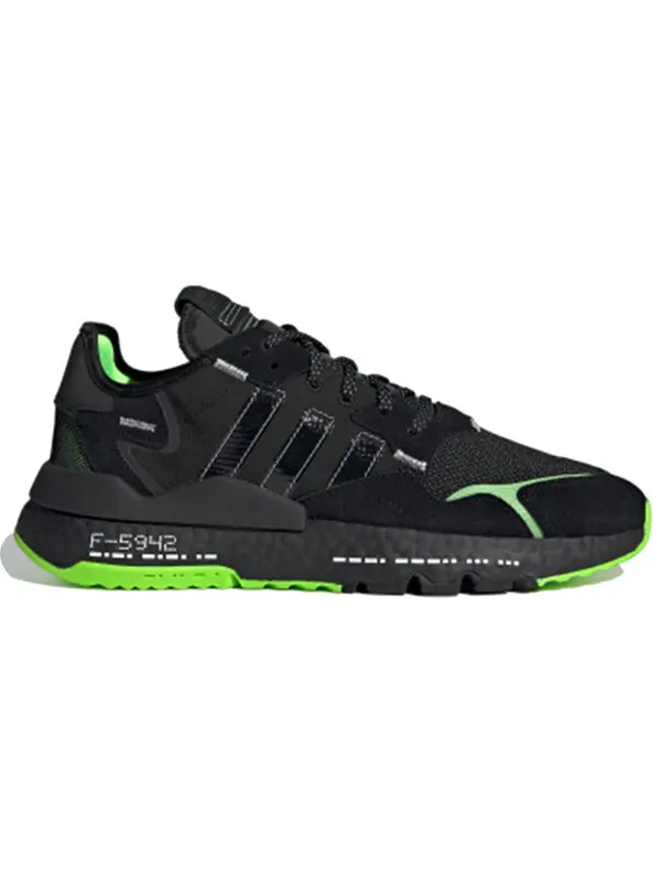 Кроссовки оригинальные nite jogger Adidas — изображение 2 из 4, черный/зеленый