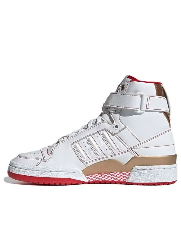 Кроссовки форум высокие Adidas — изображение 1 из 4, белый/красный