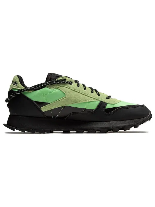 Кроссовки classic leather trail x pleasure 'neon mint' Reebok — изображение 3 из 4, неоновый/черный/черный
