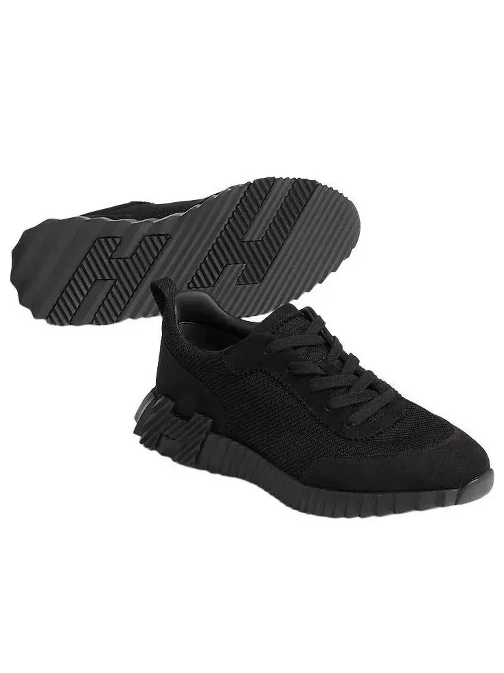Мужские сандалии-слайды с кожаным верхом HERMES Bouncing Sneaker — изображение 2 из 6, черный