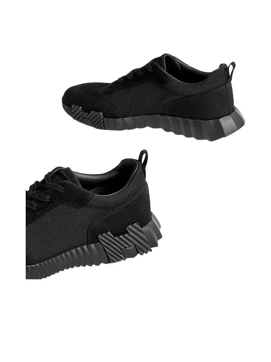 Мужские сандалии-слайды с кожаным верхом HERMES Bouncing Sneaker — изображение 3 из 6, черный