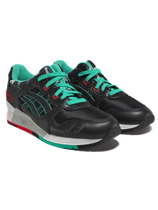Кроссовки гель лайт 3 Asics — изображение 2 из 3, черный/зеленый