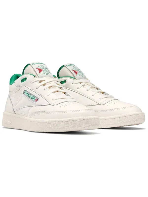 Кроссовки club c mid 2 vintage 'chalk glen green' Reebok — изображение 3 из 4, белый