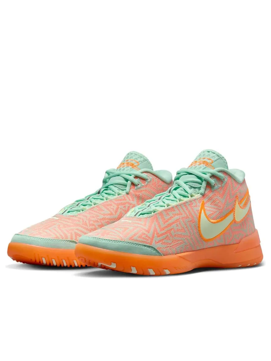 Кроссовки Nike LeBron NXXT Genisus 'Mint Foam Bright Citrus' — изображение 3 из 6, оранжевый