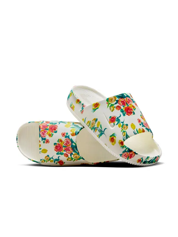Тапочки calm slides 'floral' Nike — изображение 3 из 4, сайловый синий