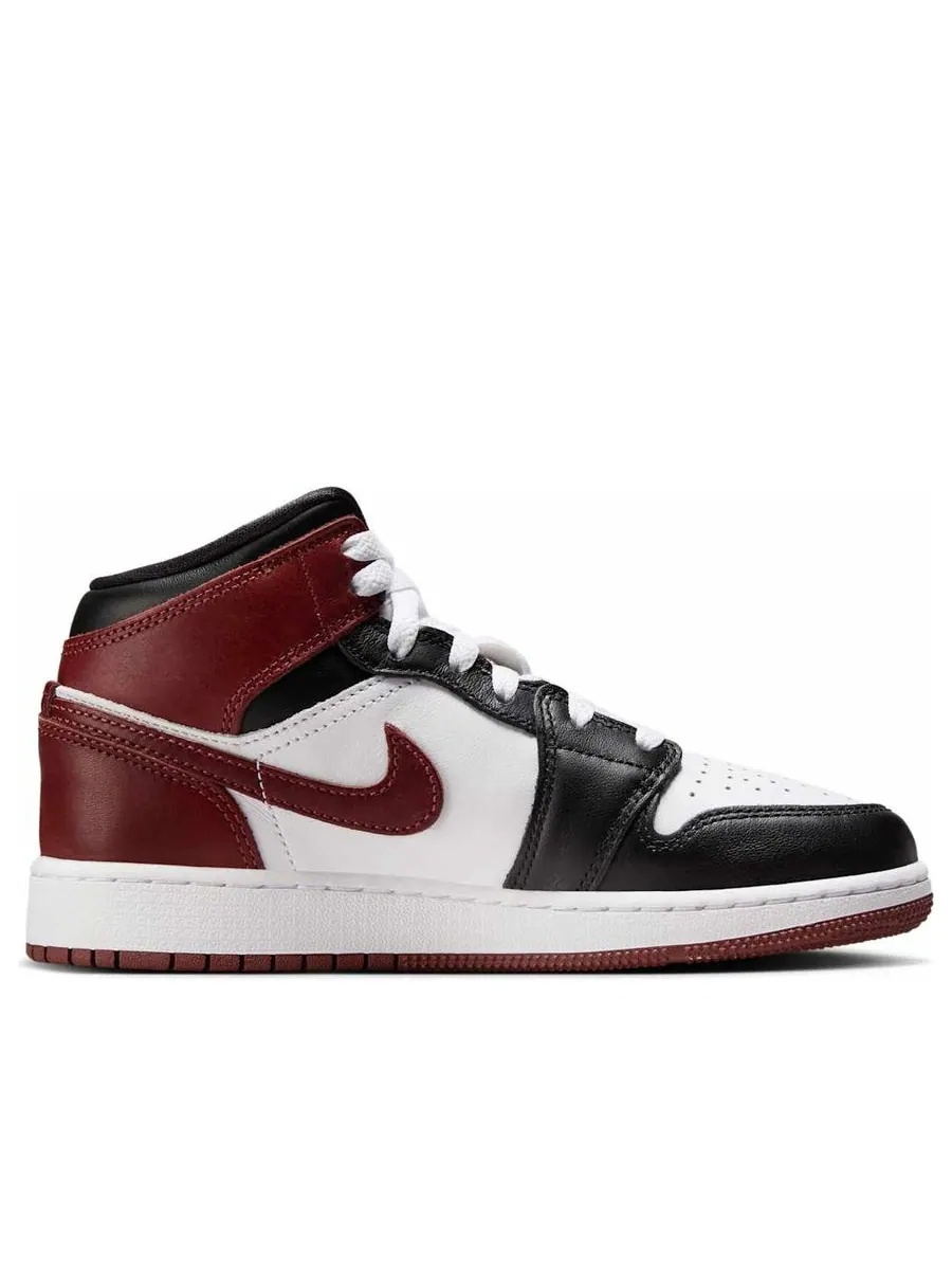 Кроссовки (GS) Air Jordan 1 Mid SE 'Dark Pony' — изображение 2 из 6, белый