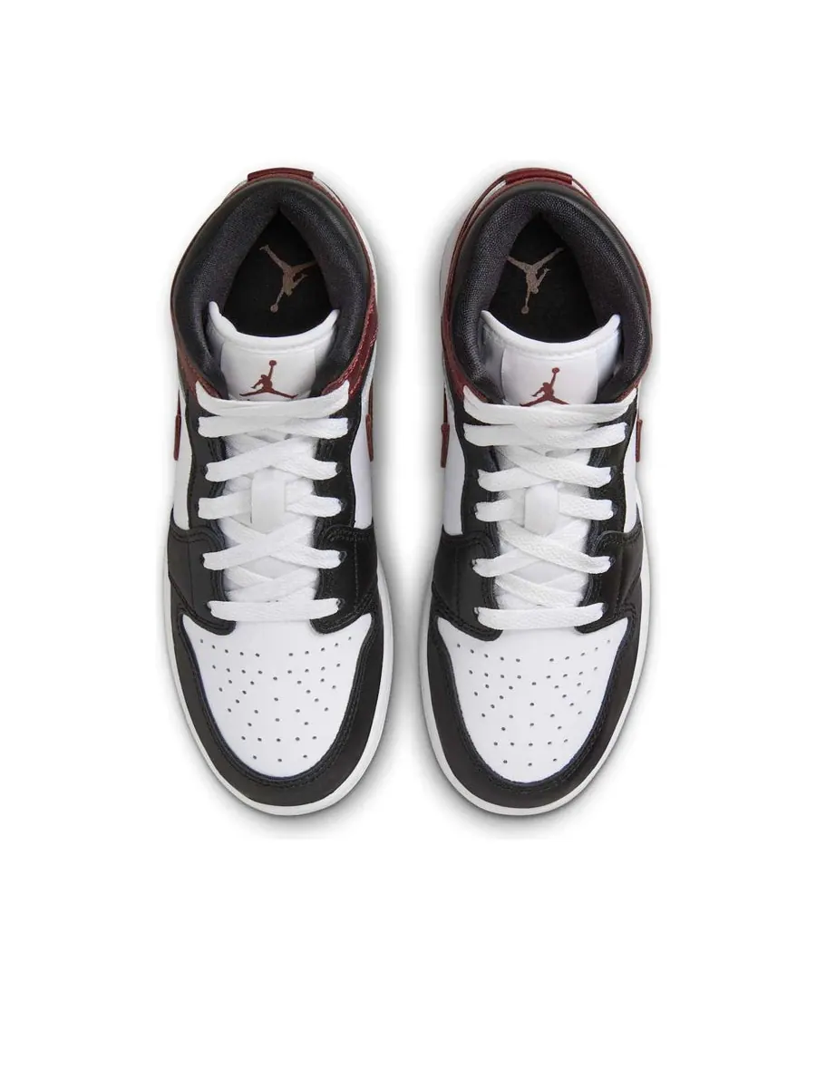 Кроссовки (GS) Air Jordan 1 Mid SE 'Dark Pony' — изображение 4 из 6, белый